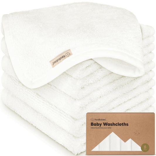 Skiennix 6-Pack Baby Washcloths - Soft, Absorbent Bamboo Towels for Newborns & Toddlers | 10x10, Gentle on Skin