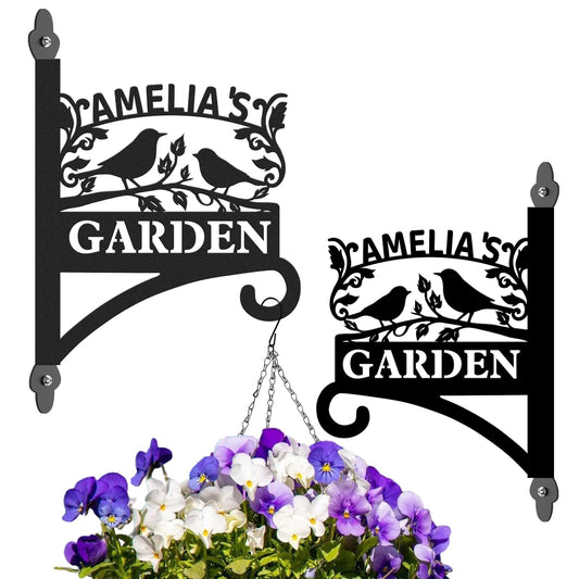 Kotagi Personalized Plant Hanger for Garden | Custom Hanging Flower Bracket for Wall Fence Porch Outdoor Indoor | Rust-Resistant Hanging Flower Brackets | Metal Plant Hooks