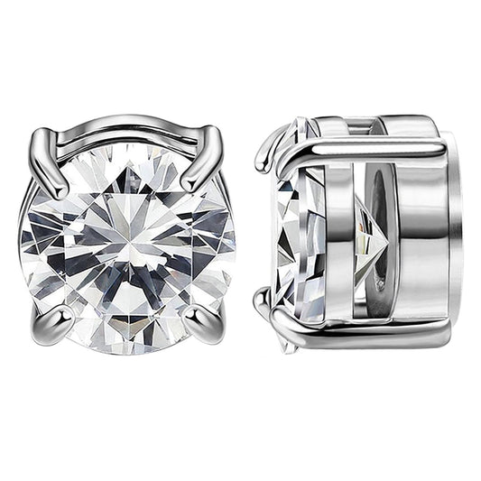 NEWITIN Magnetic Stud Earrings for Men Clip on Earring Stainless Steel Magnet Earring Unisex Non Piercing CZ Hoop Cross Diamond Magnetic Earrings for Men Women