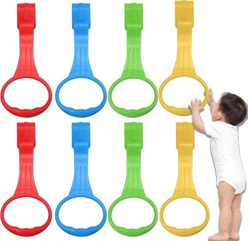 Baby Pull Up Ring - 8 Pack Stand Up Walking Assistant Handles for Playpen & Crib