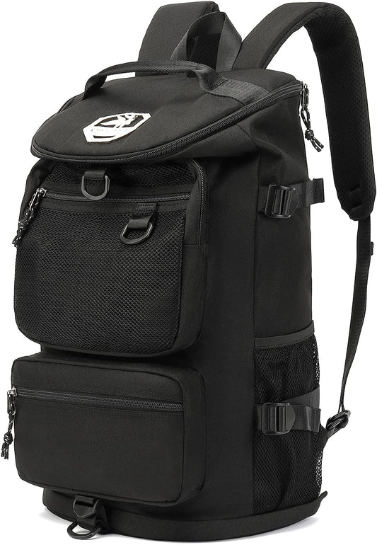 Backpack 4-Way Kalesi Gym Duffle Bag Waterproof with Shoes Compartment for travel Sport Hiking laptop (Black)