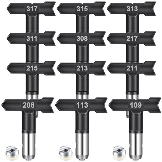 Zhengmy 12 Pcs Airless Paint Sprayer Tips Reversible Spray Tips Nozzles Tip Paint for Airless Sprayer Gun House Painting Fences(109,113, 208,211,213,215,217,308,311,313,315,317)