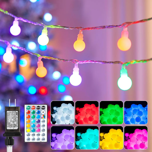 Skiennix Color Changing Globe String Lights - 33ft 100 LEDs with Timer & Remote for Indoor/Outdoor Decor