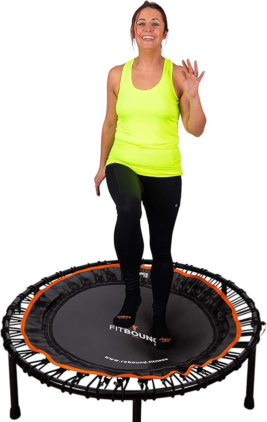 MXL FIT Bounce PRO Bungee Rebounder - Premium Indoor Mini Trampoline for Adults and Kids, Silent Low-Impact Bounce, Half-Folding with Foldable Steel Legs & Carry Bag