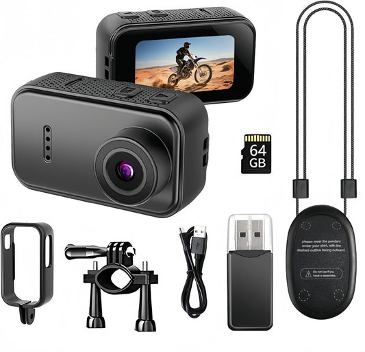 Boeavance Mini Body Camera, Thumb Action Camera, Tiny Size, Mount Anywhere Thumb Size Hands Free Recording POV Camera
