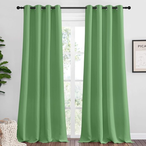 NICETOWN Forest Green Blackout Curtains - 102 Inch Length, Thermal Insulated, 2 Panels for Large Windows