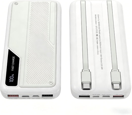 10000mAh 5500mAh) Power Bank (Rated with Dual Built-in USB-C Cables, Slightly Heavy Design and No Fast-Charging Support