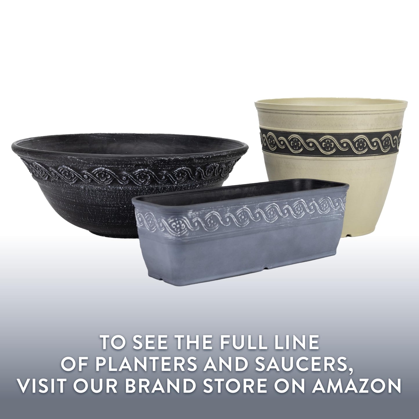 Classic Home and Garden Corinthian Rectangular Planter Box w/Drain Plug - Long Planter for Window Sills & More - Window Box Planters for Herbs & Flowers (18” Oil Rubbed Bronze)