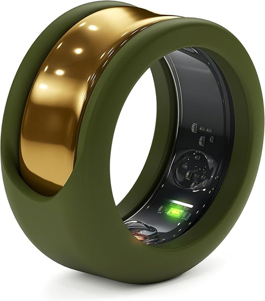 Rinfit Smart Ring Protector - Silicone Ring Enhancer for Active Lifestyle and Gym - StyleFit U.S. Design Patent - Green, Size 7