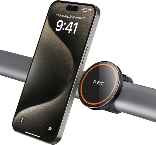 A2C 17 N54 Stroller Phone Holder Compatible with MagSafe - Peloton Phone Mount with Strong Magnets Adjustable Silicone