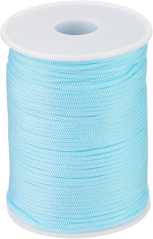 MECCANIXITY 1/12 Inch Polypropylene Rope Braided Ropes, 328ft Nylon Rope Hollow Utility Cord for Clothesline, Camping, Hiking, Outdoor, Sky Blue