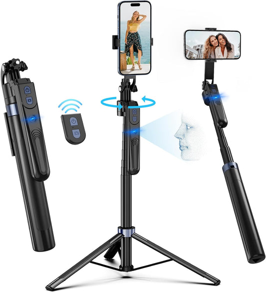 360 Auto Face Tracking Tripod Rotation with Stand,Android and iPhone Tripod Holder with Remote and Gesture Control, No