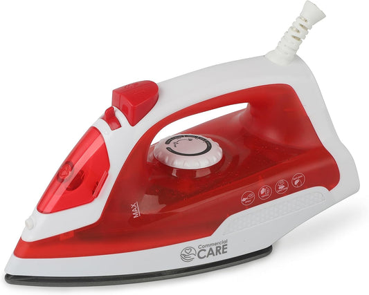 Skiennix Steam Iron - 1200 Watt Portable Self-Cleaning Clothes Steamer with Nonstick Soleplate | Red