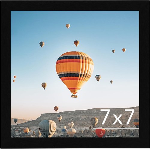 JCJMY 7x7 Black Picture Frame - Versatile Wall & Tabletop Display with Shatter-Resistant Plexiglass