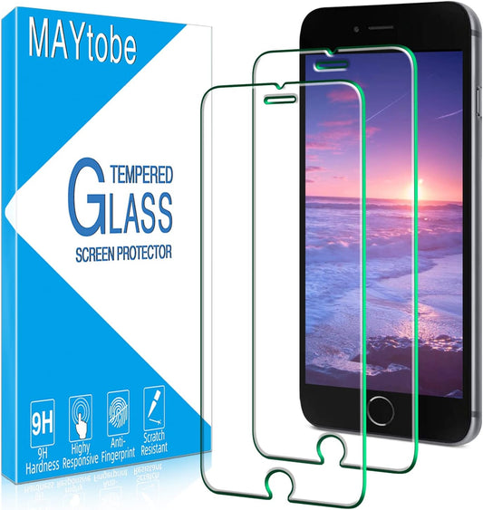 [2 Pack 2020, 8, 7, 6s, 6 MAYtobe Designed For iPhone SE iPhone Screen Protector Temperer Glass, Case Friendly, Bubble