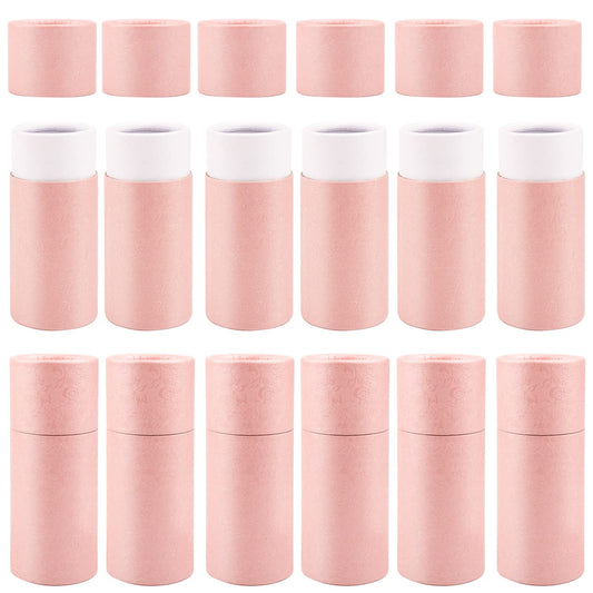 12 Pack 30ml Empty Kraft Paper Tubes Round Kraft Paperboard Jar Containers Cardboard Essential Oil Bottle Tube Box with Lid for Tea Coffee Cosmetic Crafts Gift Packaging - Pink