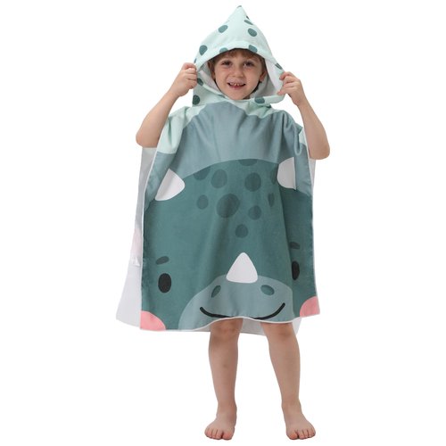 Athaelay Soft and Absorbant Kids Beach Towel Poncho Cute Stylish Cartoon Hippo Print Gift for Child Toddler