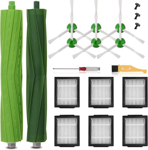 iRobot Replacement Parts - Multi-Surface Rubber Brushes & HEPA Filters Set | Compatible with i7, i3, j7