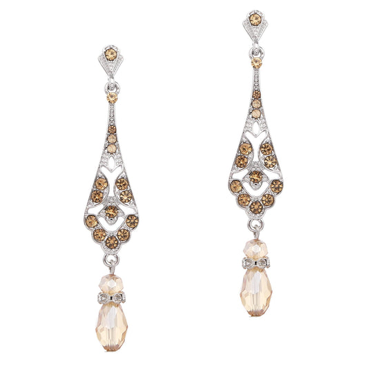 BABEYOND 1920s Vintage Wedding Pearl Dangle Drop Earrings Art Deco Gatsby Earrings