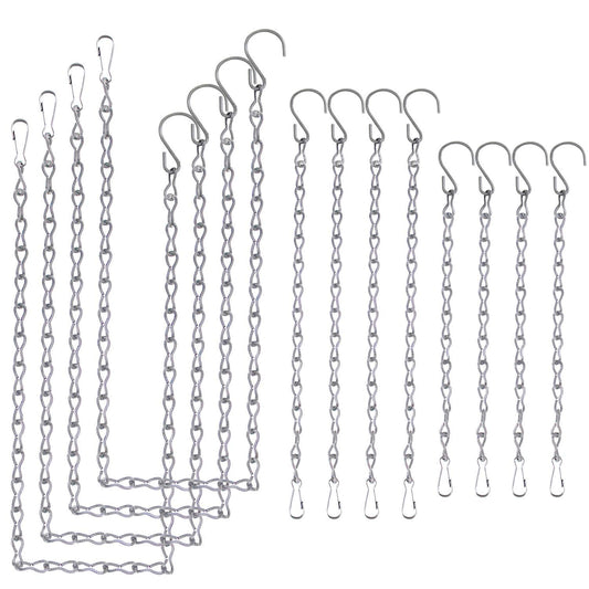 Blue Donuts Hanging Chain for Bird Feeder, Hanging Planter, Multipurpose Chain Extension, Chrome, Pack of 12 – Four 12 Inch, Four 24 Inch, Four 36 Inch – Total of 288 Inches, Metal