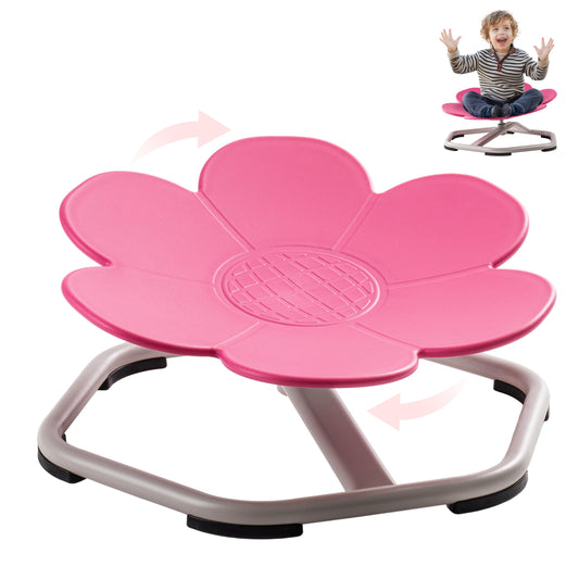 ROBUD Kids Sensory Swivel Chair, Autism Kids Swivel Chair with Non-Slip Design, Training Body Coordination, Flower Shape Wobble Chair, No Assembly, Pink