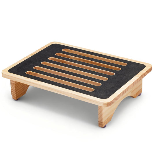 One Step Stool for Adults Seniors, Non-Slip Rubber Step Surface Heavy Duty Wooden Stepping Stool, Perfect Bed Steps for High Beds & Daily Use