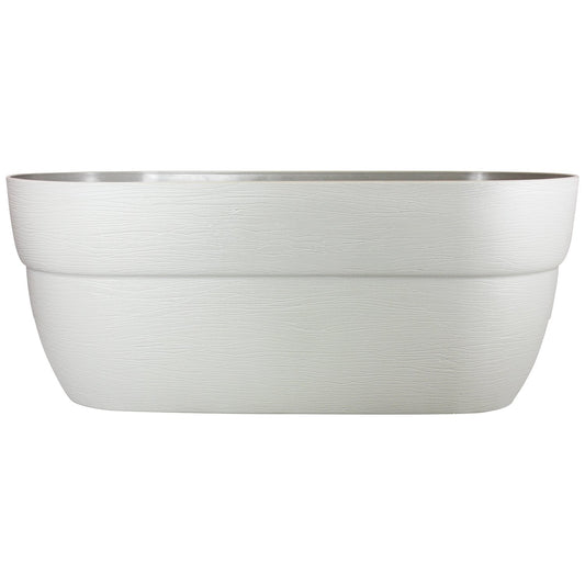 Emsco Group 2434-1 Bloomers Self-Watering 24" Weatherproof Resin 6" Railings – White Rain Planter Grow Box