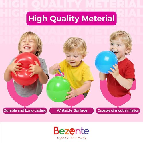 Bezente Pearl White Balloons - 100 Pack 12-Inch Helium-Quality Pearlescent Ivory Party Decor