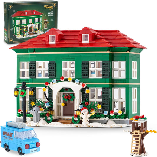 Skiennix Christmas House Building Set - 1187PCS Holiday Kit with Lights for Adults & Movie Fans