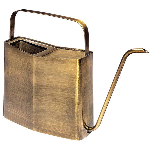 Modern Sprout Brass Finish Plant Watering Can - 3L Capacity - Long Spout Stainless Steel Vessel for Outdoor & Indoor Plants - Rust Resistant - Garden Accessory for Houseplants & Decorative Use