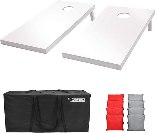 GoSports 4 ft x 2 ft Regulation Size Wooden Cornhole Boards Set - Includes Carrying Case and Over 100 Optional Bean Bag Colors