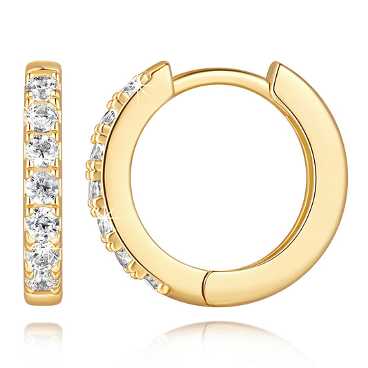 Balabelle 14K Gold Earrings for Women 14K Gold Hoop Earrings for Women Gold Hoop Earring for Womens Hoops with Cubic Zirconia and Multiple Size Options for Every Style Hoops Earring for Womens 12/14/16/20/25/30mm (14mm)