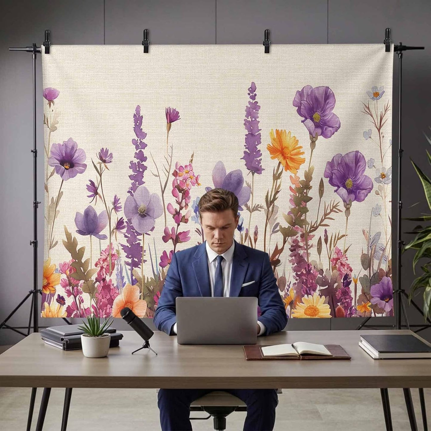 Vyrn Klynt Country Decor,10x8ft Flower Purple Lavender Plant Photography Backdrop for Portrait Photo,Photoshoot