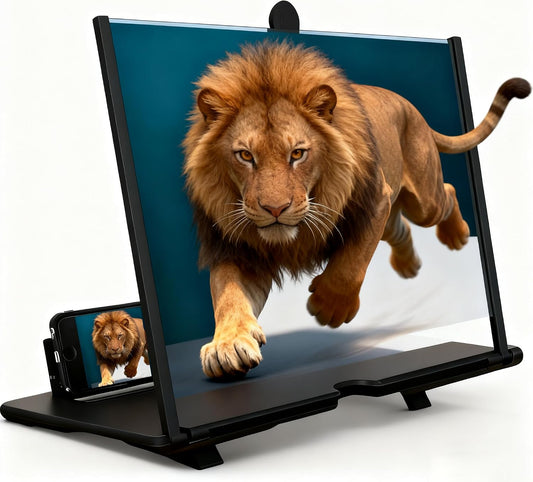 2026 3D 12inch) Screen Mobile Phone Magnifier, New HD Screen Expander, Portable Enlarger Movies Gaming Video,Foldable