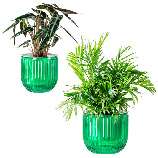 Melphoe Self Watering Pots for Indoor Plants, 6.5/5.3 Inch 2 Pack and 2Pack 7/8 inch Flower Pots