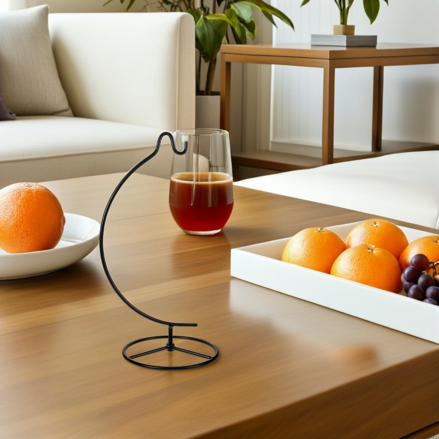 DOITOOL 2pcs Moon-shaped Iron Hook Rack Air Plant Holder Hanging Display Stand for Glass Terrarium Ornament Holder Indoor Home Décor with Hooks