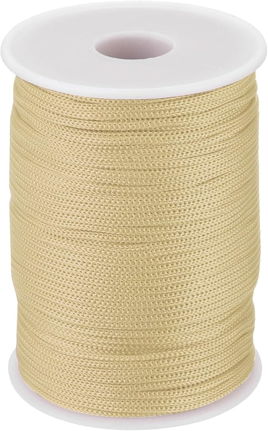 MECCANIXITY 1/12 Inch Polypropylene Rope Braided Ropes, 328ft Nylon Rope Hollow Utility Cord for Clothesline, Camping, Hiking, Outdoor, Beige
