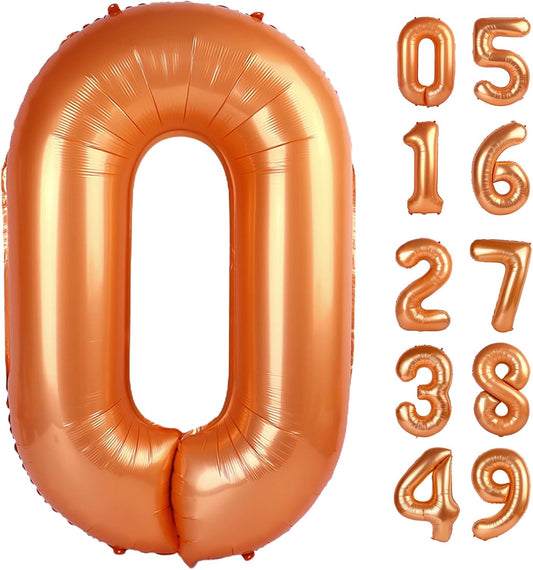 Orange Number Balloon by [Brand Name] - 40 Inch 0 Balloon for Birthday Celebrations | Perfect Party Decoration