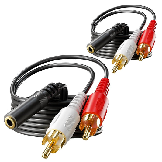 3.5mm 2 2-Pack, MP3, (39 inch) VCE Female to RCA Splitter Male Stereo Audio Y Cable Gold Plated Adapter Compatible
