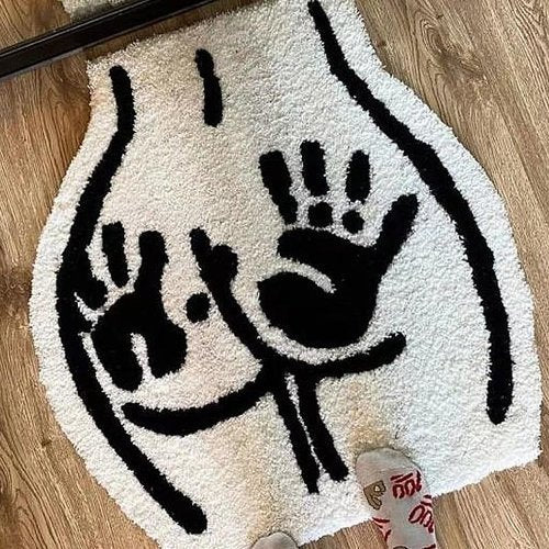 LAKEA Tufted Bathroom Rug - Soft, Non-Slip, Absorbent Handmade Carpet | 23.6" x 21.7" Handprint Design