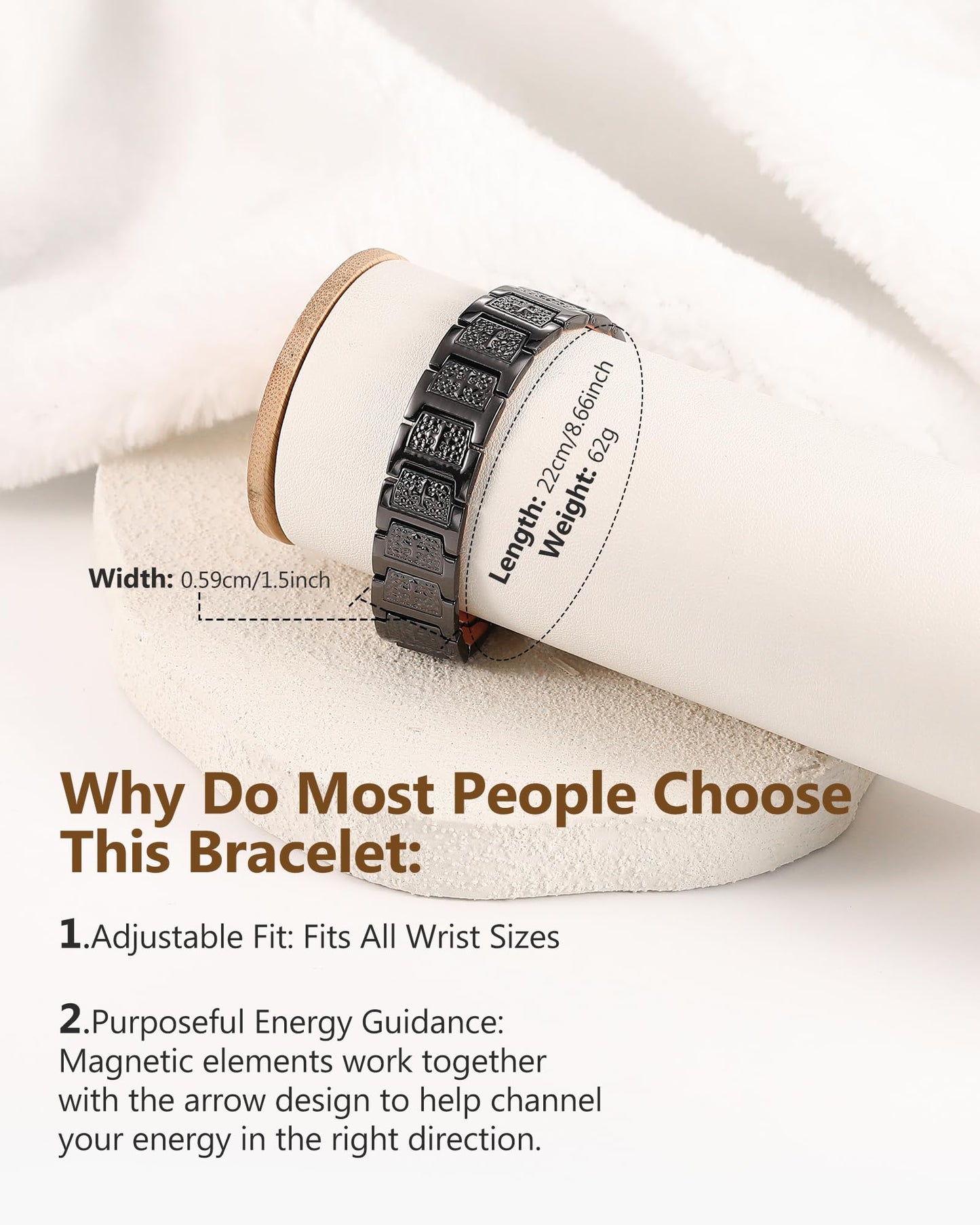 Feraco Copper Cross Bracelet for Men,Magnetic Therapy Cooper Christian Bracelets with 46 Magnets, Men's 99.99% Pure Copper Jewelry Black