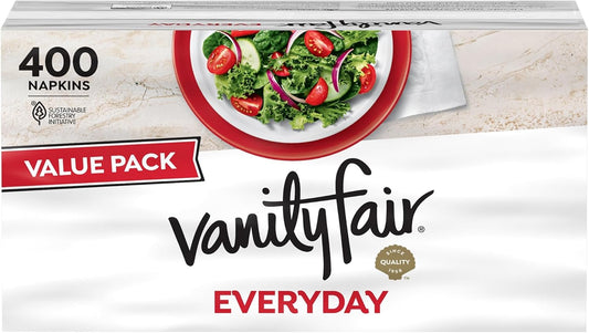 Vanity Fair Everyday Paper Napkins - Soft & Smooth Disposable Napkins | 400 Count for All Meals