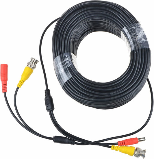 150ft Black Video Power BNC Cable Cord Lead Wires Replacement for Kguard CCTV DVR Security Cameras