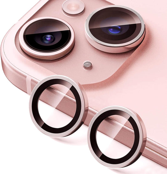 AFENGBOX 2 Pack 14/14 15/15 Plus,9H Camera Lens Protector for iPhone Plus/iPhone Tempered Glass Scratch Resistant Metal