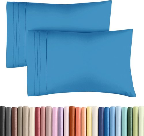 King Pillow Cases by [Brand Name] - Ultra Soft Hotel Quality Covers | Cozy, Wrinkle-Free & Fade Resistant - Denim Blue, Set of 2