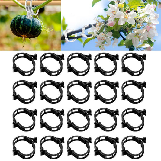 Plant Support Clips - Reusable Garden and Secured Plastic Clips for Tomato Support, String Trellis, Climbing Plants, Outdoor Indoor Flowers, Stem and Vine Fixing (300, Black)