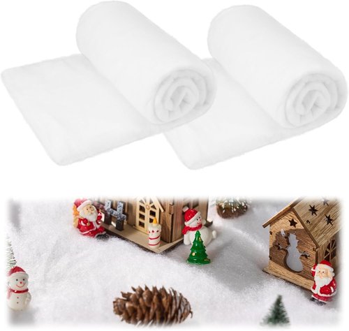 JOYIN Christmas Snow Blanket Roll - Thick Soft Fake Snow Cover for Holiday Decor | 15In x 10Ft, 2PCS