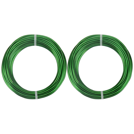 2 Rolls Aluminum Craft Wire, 9 Gauge (3mm) Flexible Metal Wire for Jewelry Making, 65.6 Ft (32.8 Ft/Roll) Bendable Armature Wire for Bonsai, Sculpting and DIY Crafts [Green]