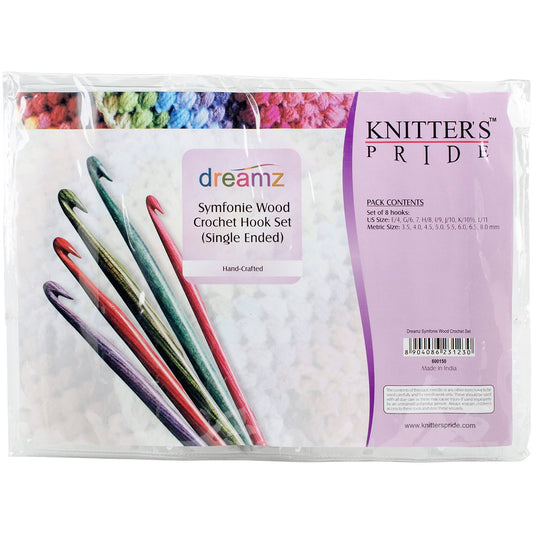 Knitter's Pride-Dreamz Single Ended Crochet Hook Set, Sizes E/3.5mm to L/8mm