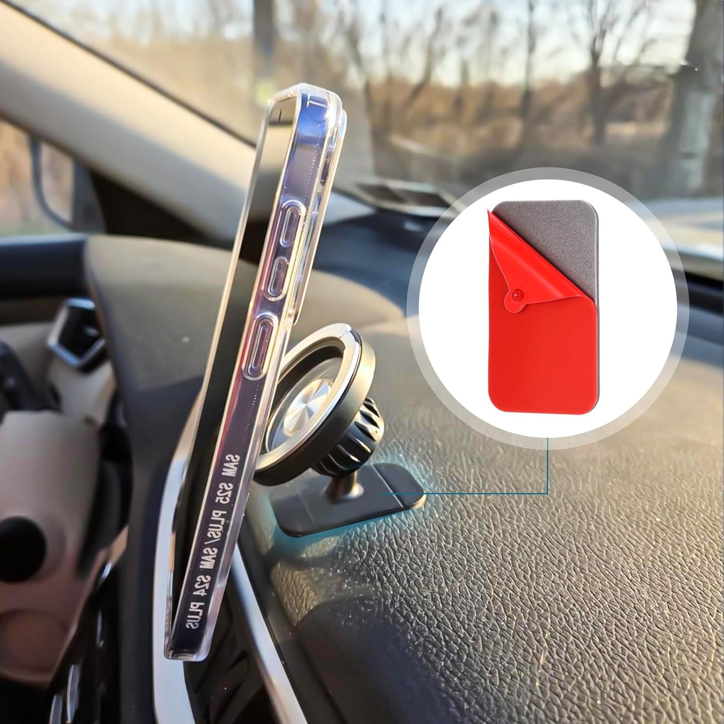 Yexiya 4 Pack 1.1x1.9 4 Double Sided Sticky Adhesive Pads Replacement Mounting Tape for Magnetic Phone Car Mount, Dash